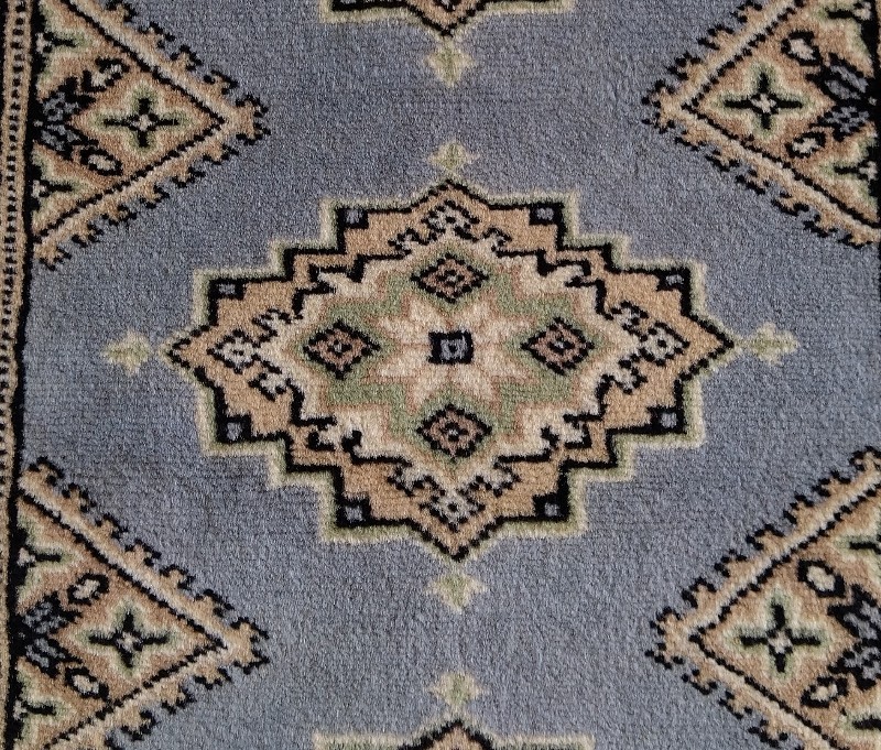 パキスタン絨毯 ウール100％ 手織り絨毯 ムガール 玄関マット 約62