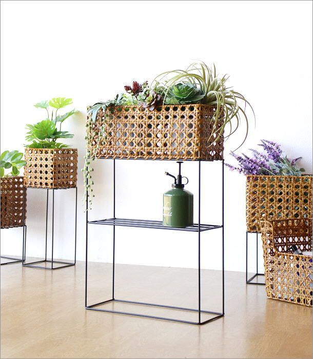 かご カゴ バスケット 鉢カバー おしゃれ 長方形 プランターカバー