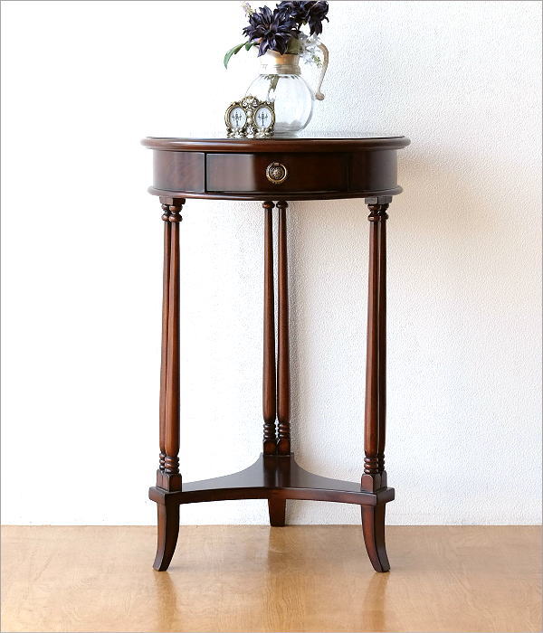 マホガニー無垢材 コンソール 天然木 木製 コンソールテーブル 花台