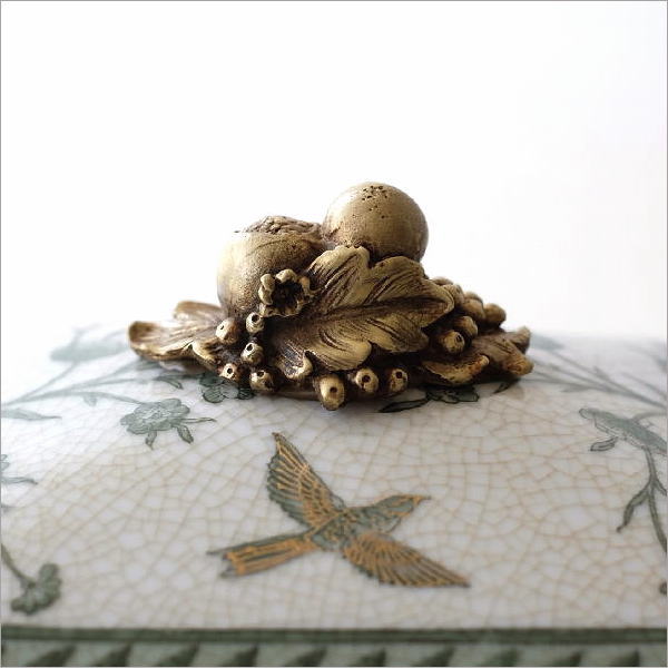 陶器 小物入れ おしゃれ シンプル 真鍮 蓋付き ボックス アンティーク