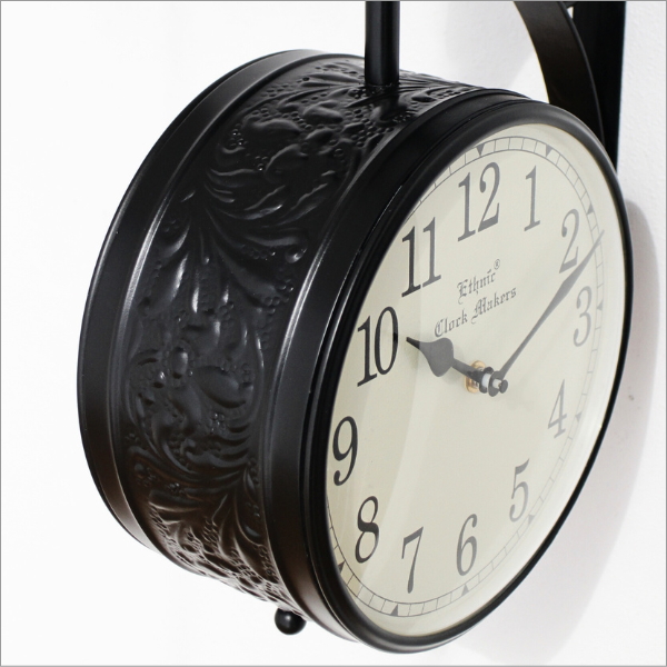 掛け時計 壁掛け時計 おしゃれ 両面時計 アンティーク レトロ 北欧