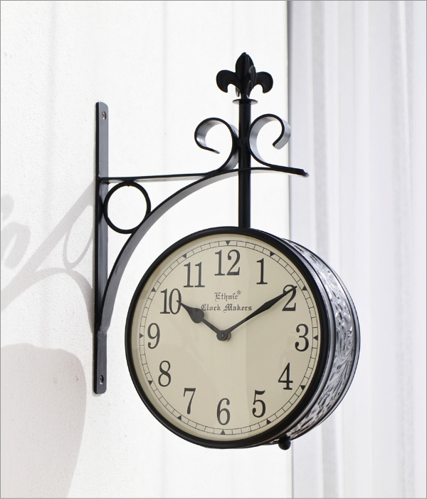 掛け時計 壁掛け時計 おしゃれ 両面時計 アンティーク レトロ 北欧