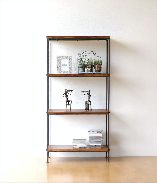 シェルフ 木製 アイアン 本棚 おしゃれ シンプル 飾り棚 ディスプレイ