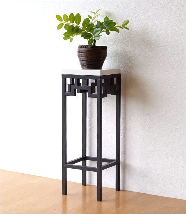 花台 コンソールテーブル 玄関 スリム アンティーク 大理石 アイアン