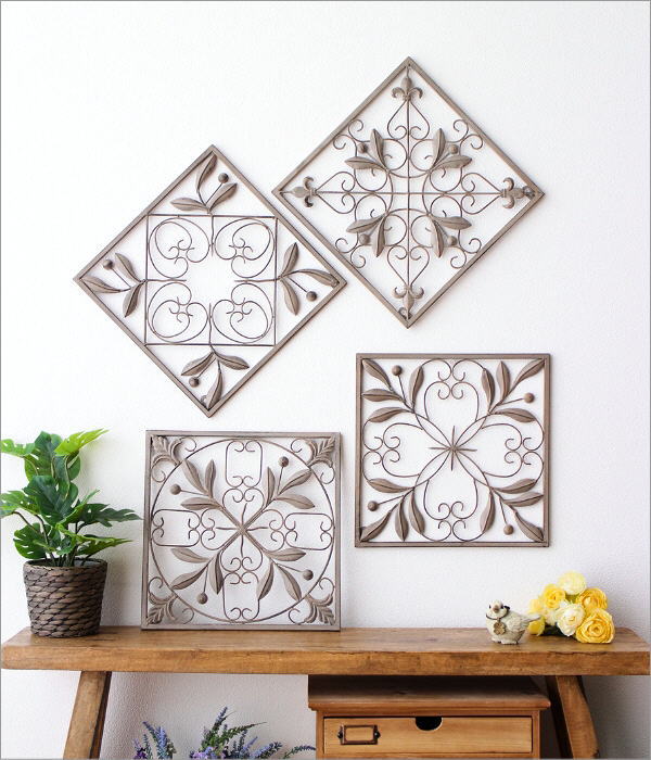 壁飾り アイアン 壁掛け インテリア おしゃれ リーフ 葉 パネル