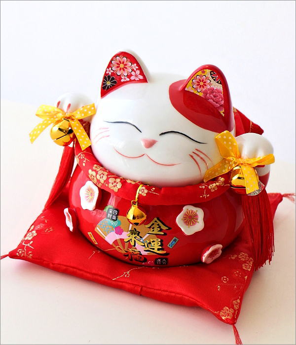 貯金箱 招き猫 置物 かわいい 陶器 500円玉 金運 開運 おしゃれ 可愛い