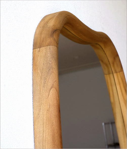 鏡 壁掛けミラー ウォールミラー おしゃれ 木製 チーク 大きい 天然木