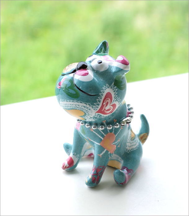 貯金箱 おしゃれ 陶器 犬 いぬ ドッグ オブジェ 置物 かわいい 動物