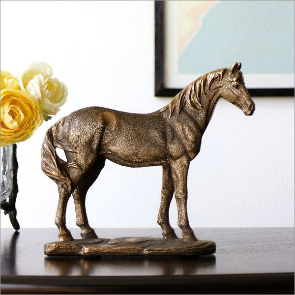 馬 うま ウマ 置物 オブジェ おしゃれ ブロンズ風 雑貨 置き物 動物