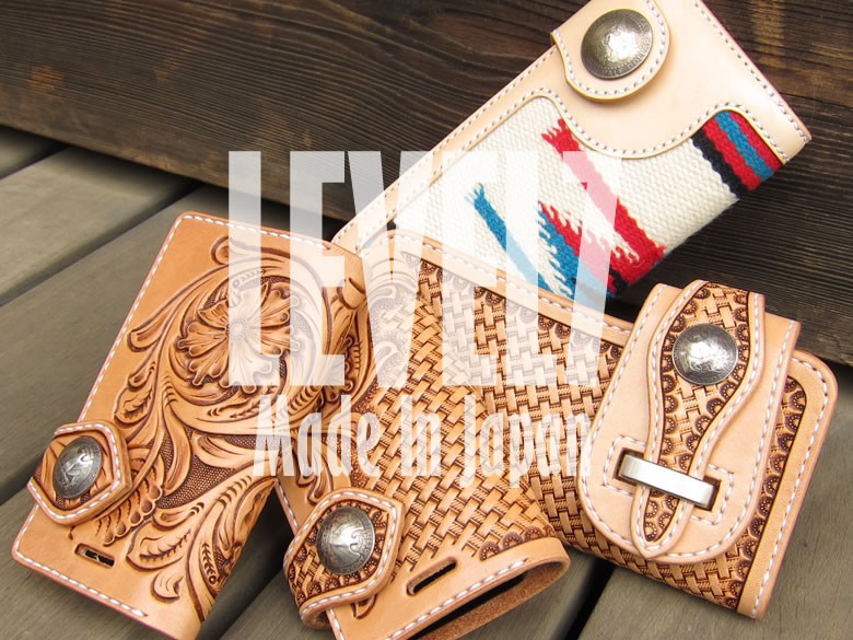 長財布/ハンドメイドロングウォレット バスケットカービング