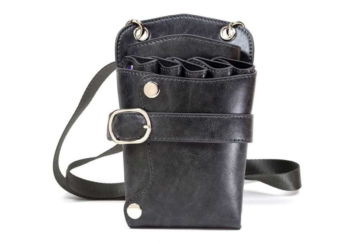 シザーケース 美容師 トリマー 5丁用 おしゃれ PUレザー サロンワーク