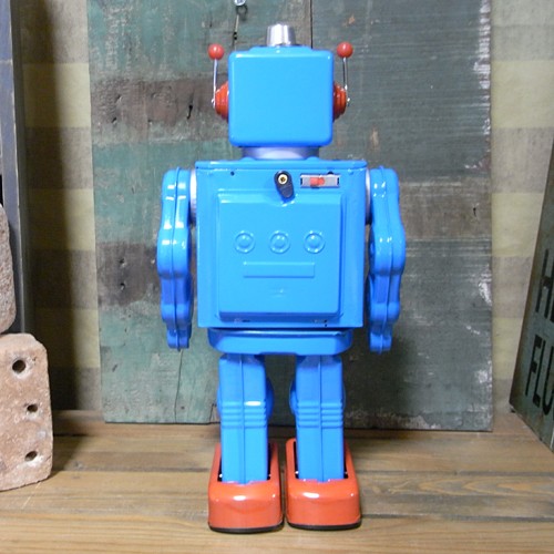 ブリキのおもちゃ ブリキの電動ロボット スターストレイダー ブルー