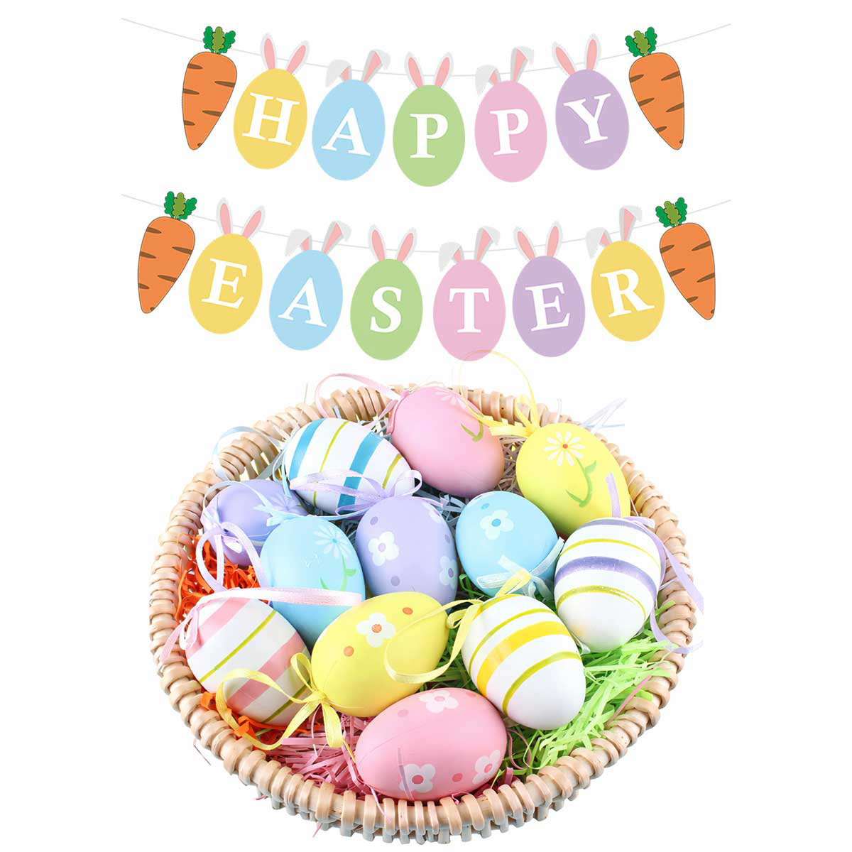 イースター エッグ オーナメント ガーランド セット エッグハント 飾り