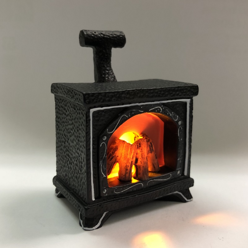 ミニチュア 雑貨 光る 金属製暖炉 暖炉 電池式 ドールハウス キット