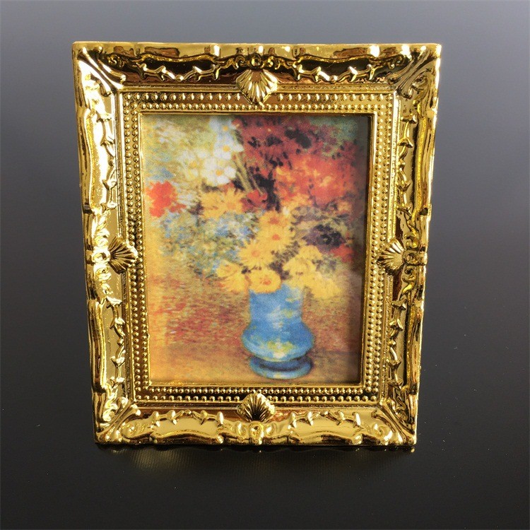 送料無料 ミニチュア 雑貨 額縁の絵 ドールハウス キット 絵 絵画 1/12