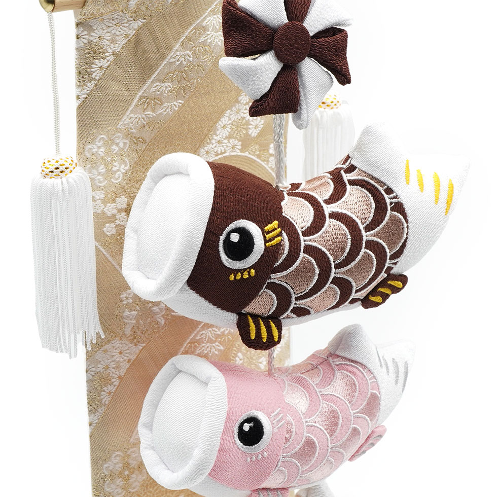 久月 室内用 鯉のぼり スイーツ 3匹 ちりめん つるし飾り 木製