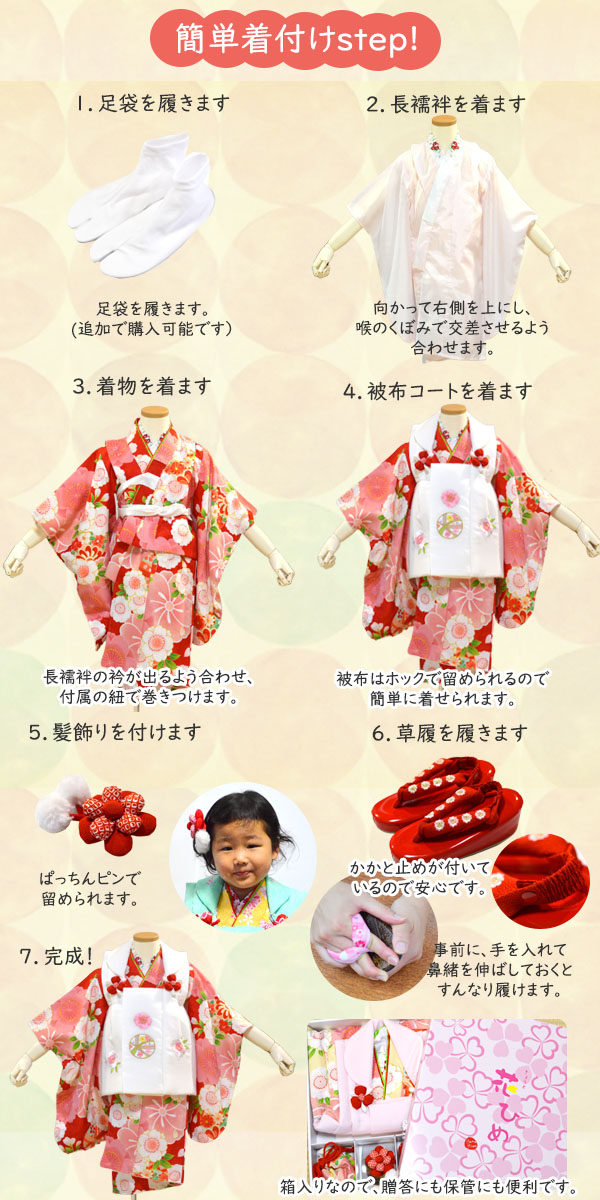 着物 3歳 被布 セット 七五三 花ひめ 販売 購入 : 部坂呉服店 - 通販