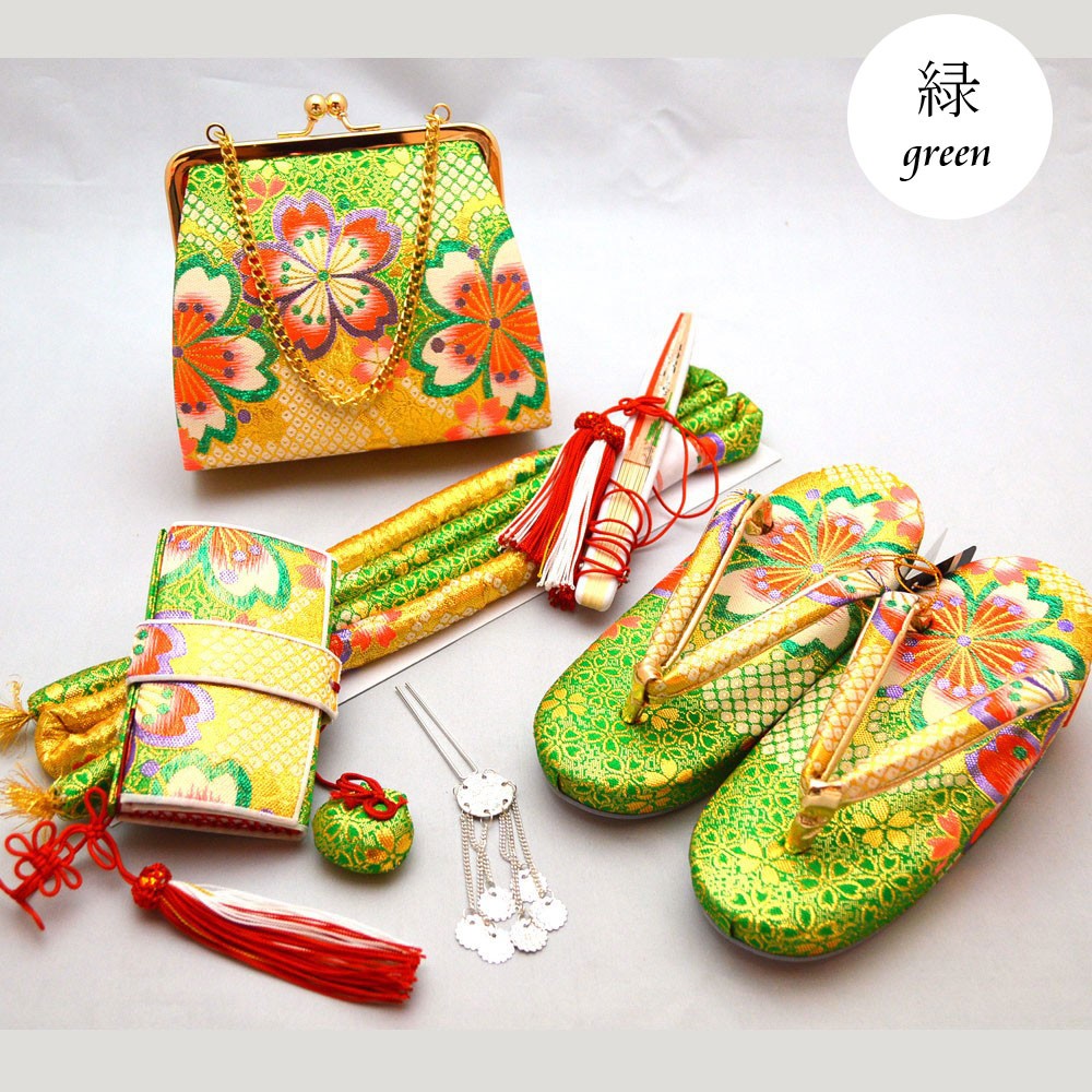 七五三 草履 バッグ はこせこ 6点 セット 絵羽柄 小物 7歳 七歳 3歳 三