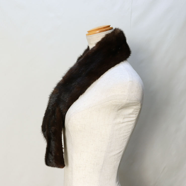 マフラー レディース メンズ ミンク ファー リアルファー ブラウン 秋