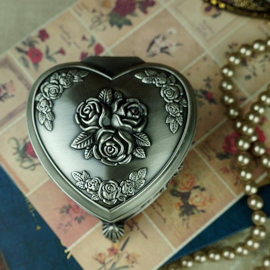 B1 ハート型 アンティーク ジュエリーボックス 宝石箱 アクセサリー