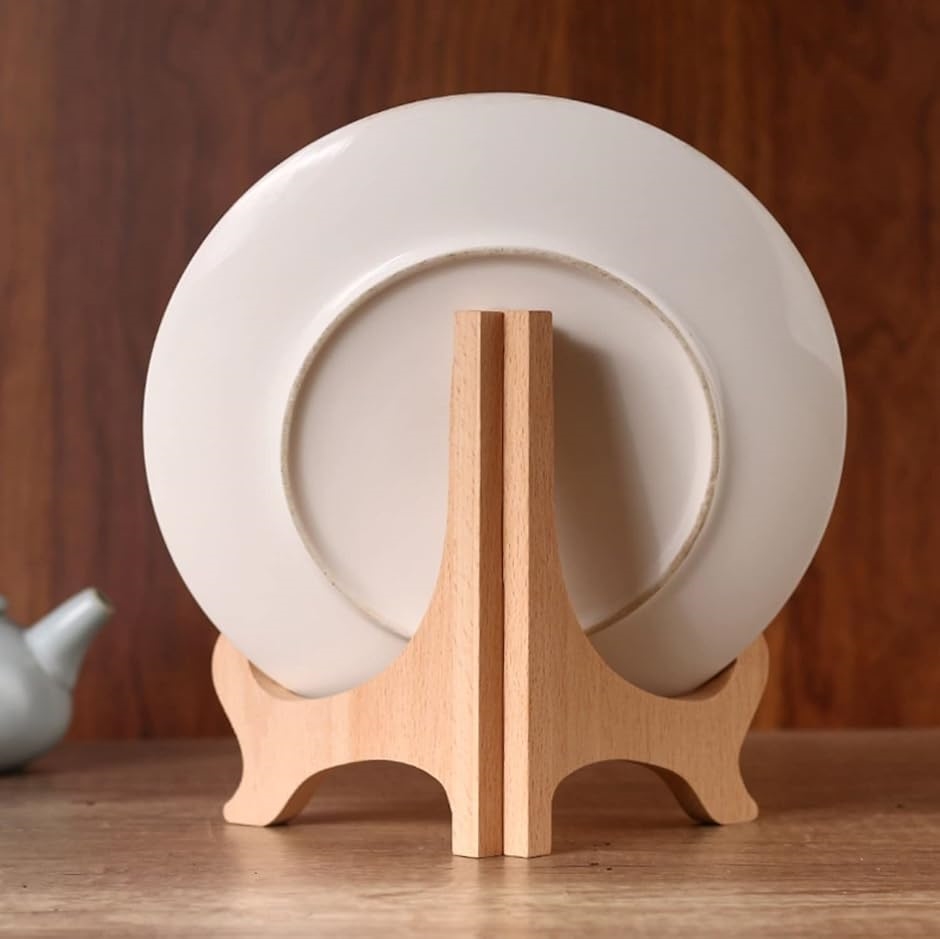 2個セット 木製 プレートスタンド ディスプレイスタンド 写真立て