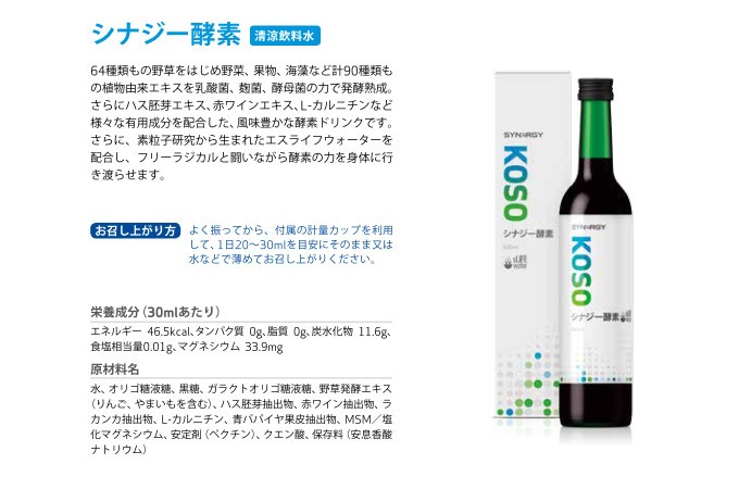 シナジー酵素500ML 清涼飲料水 シナジーワールドワイドSJ96713
