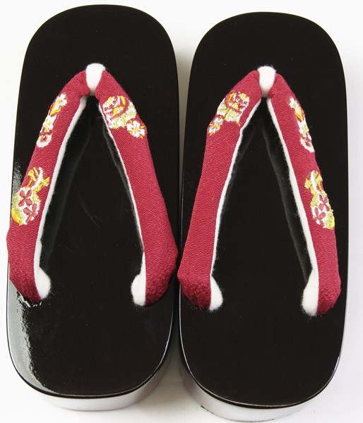 子供履物七五三こっぽり 女児ぽっこり7歳前後用 21cm 黒色台座に赤鼻緒