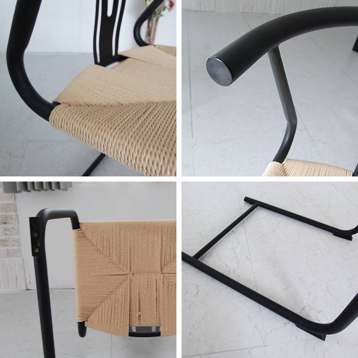 ダイニングチェア 2脚セット アイアン脚 おしゃれ 北欧 北欧モダン 肘