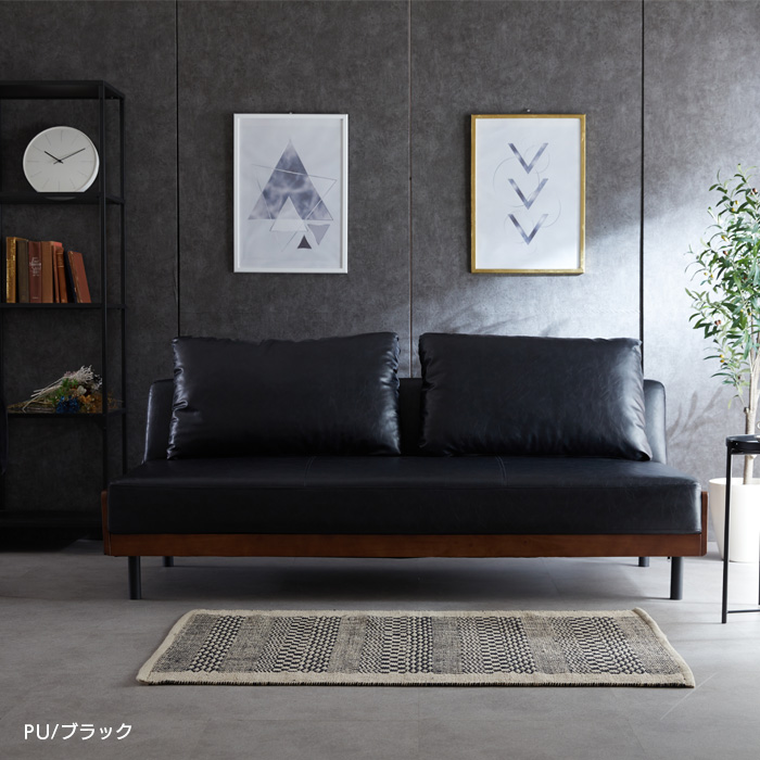 ソファベッド 3人掛け 3P 三人186cm PU コーデュロイ クッション付き
