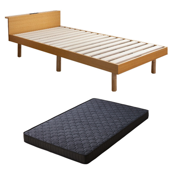 ベッド マットレス ダブル ベッドフレーム マットレス付き セット