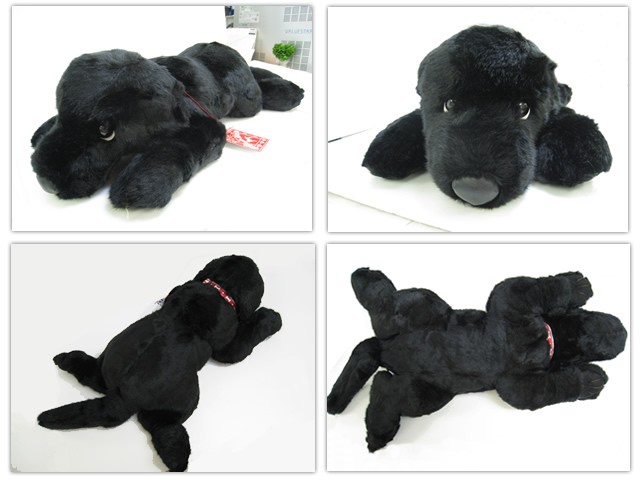 吉徳大光 （ 人形の吉徳製 ） ぬいぐるみ 犬 特大 ! 黒ラブ Lサイズ