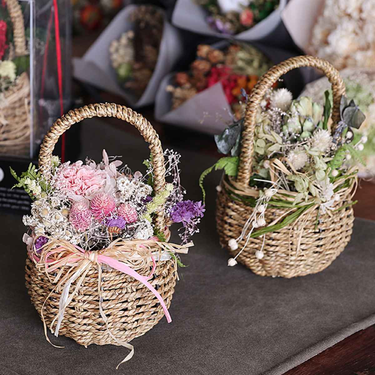 ドライフラワー ベルフルールバスケット （ 花 フラワーアレンジメント