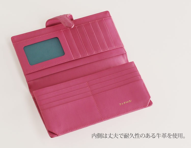 sankyo shokai（三京商会） オーストリッチ 長財布 マゼンタ ピンク 多