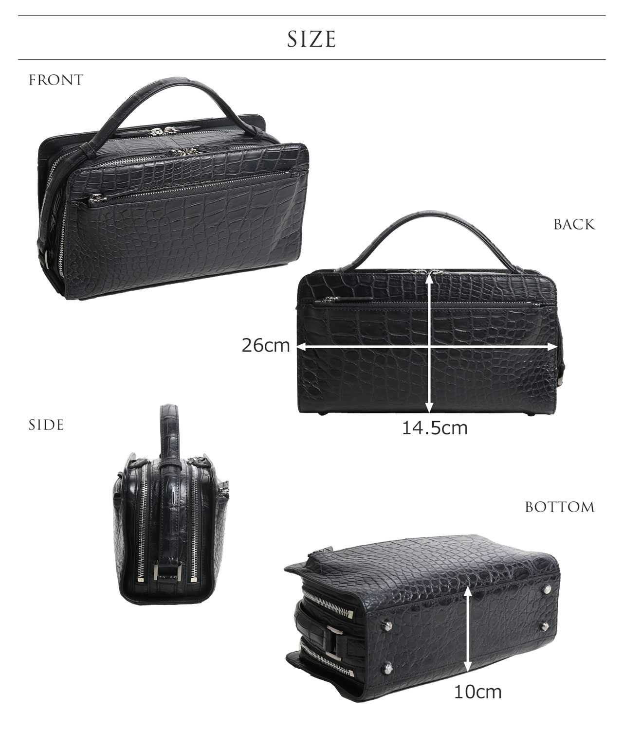 sankyo shokai（三京商会） クロコダイル バッグ メンズ セカンド