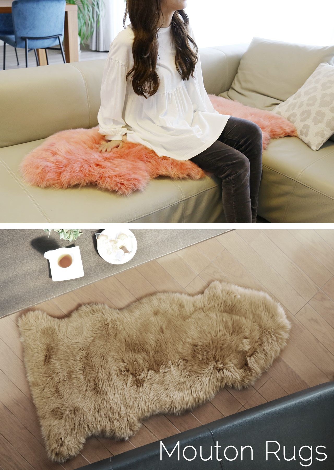 sankyo shokai（三京商会） ムートン ラグ 1.5匹物 アイボリー