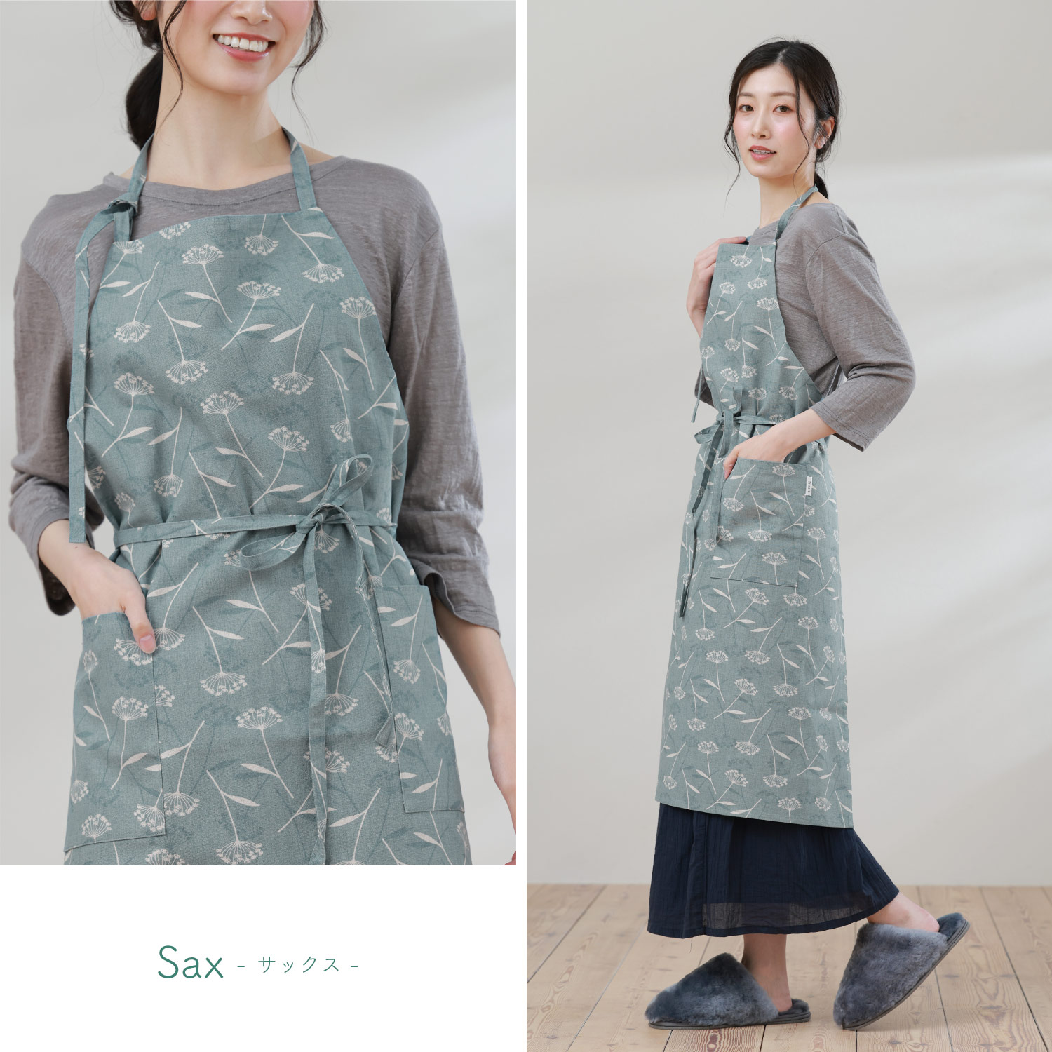 sankyo shokai（三京商会） エプロン ロング 前結び 日本製 コットン