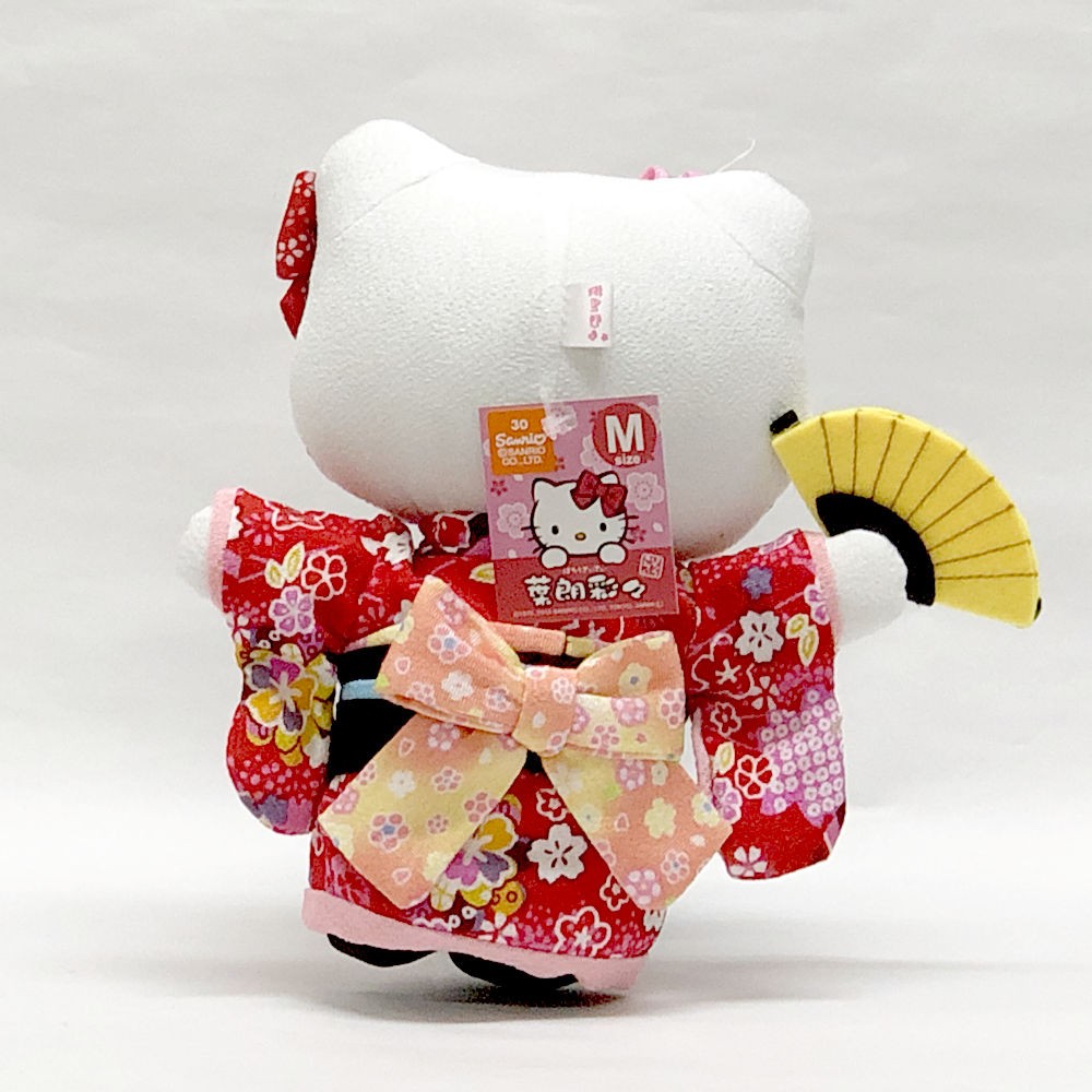 キティ ぬいぐるみ 人形 キティちゃん 赤い着物 Mサイズ : 日本の