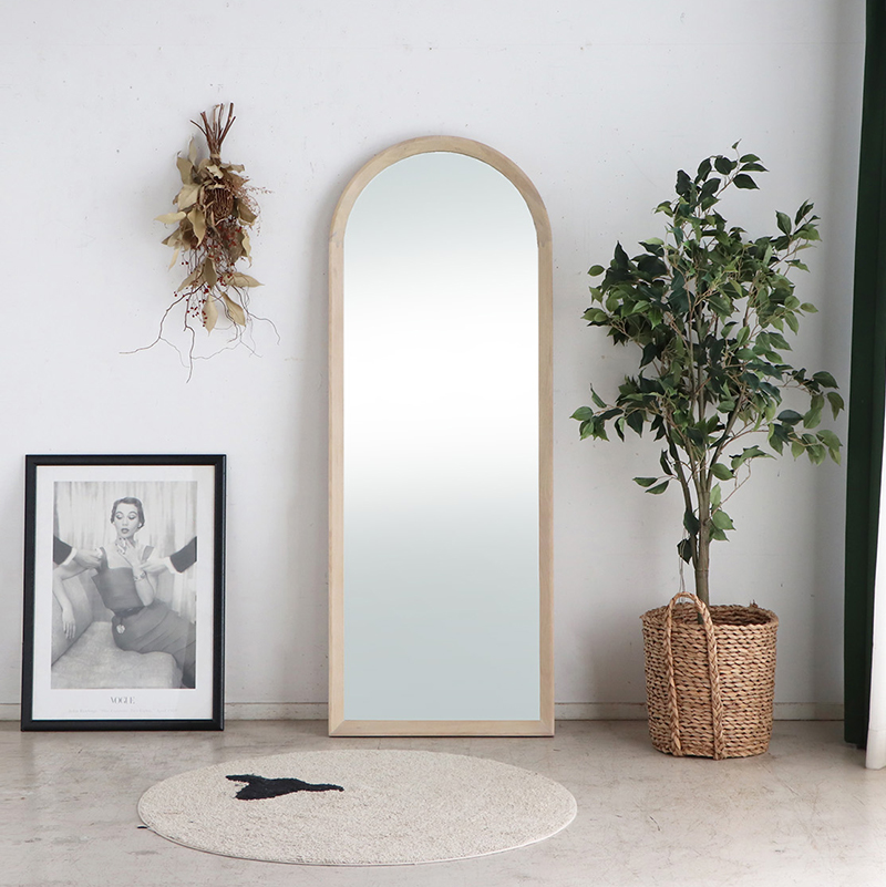 姿見 ミラー おしゃれ 木製 全身鏡 鏡 四角 アーチ スタンドミラー