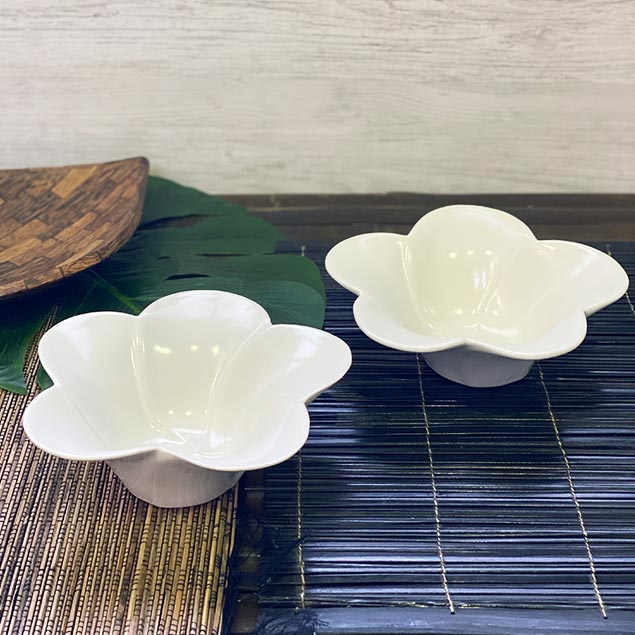 ボウル 鉢 セット フランジパニ 白 2個1セット バリ ジェンガラ 正規品