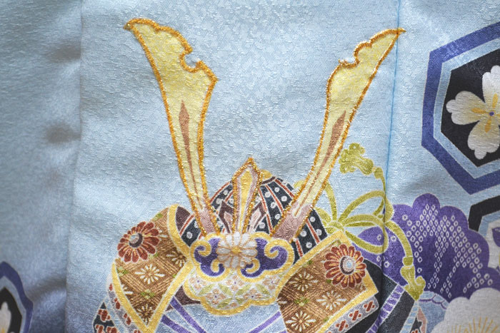 七五三 着物 3歳 男の子 被布セット 花うさぎ ブランド 水色/くすみ