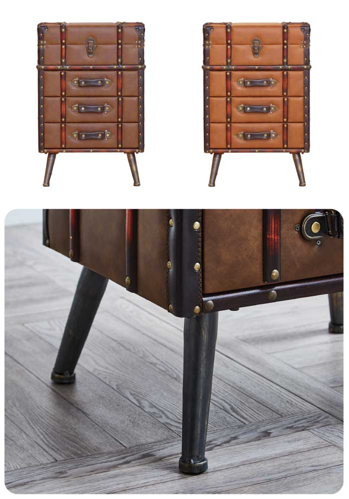 トランク風 ボックスチェスト 鋲打ちデザイン アンティーク調 ミニ