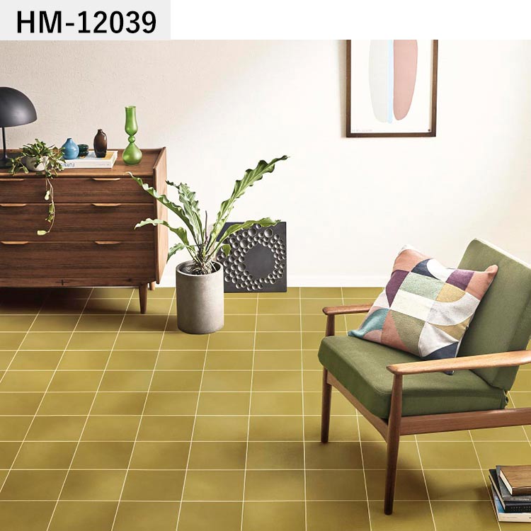 壁紙屋本舗 クッションフロア 約182cm幅 タイル柄 クッションシート 床