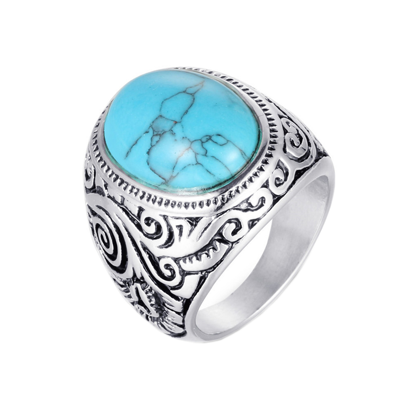 リング サージカルステンレス製 フェイクターコイズ トルコ石 指輪