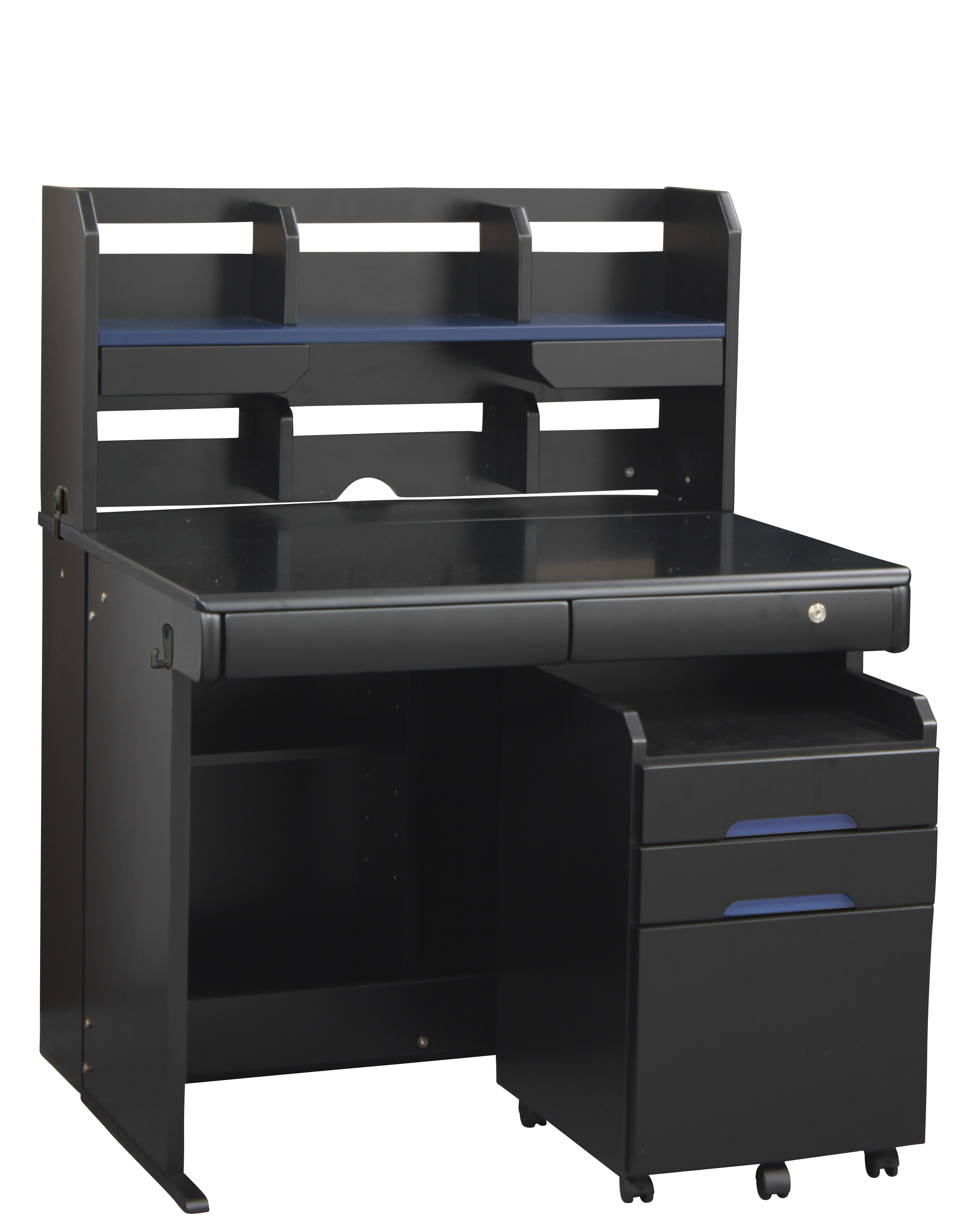 KAGUWORLD 学習デスク ブラック かっこいい クール 黒 デスク 勉強机