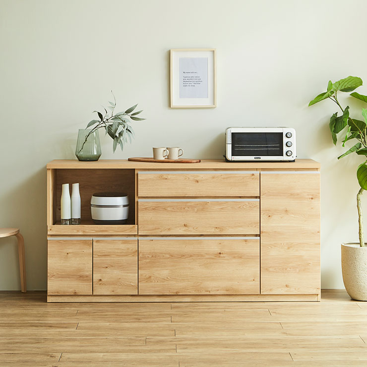 KAGUCOCO 食器棚 ロータイプ食器棚 キッチンカウンター 180 キッチン