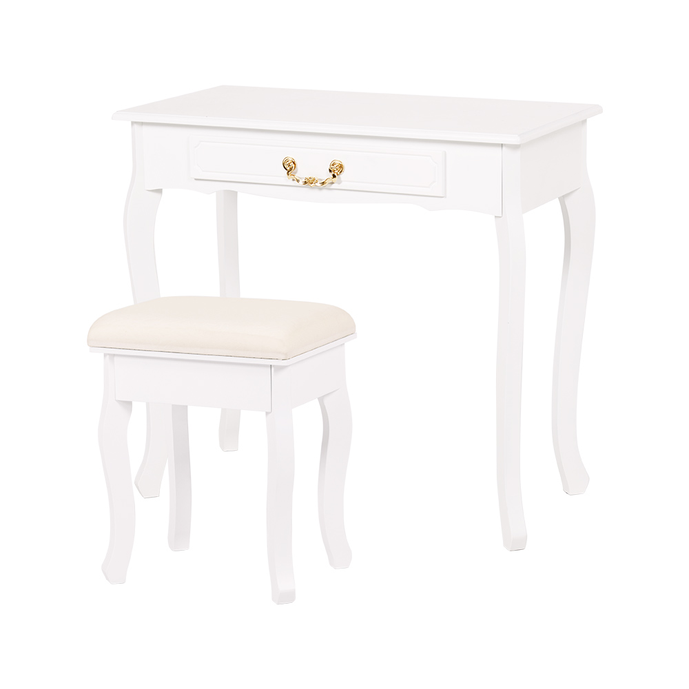 HAGiHARA（萩原） デスク チェア セット 白 木製 収納 オシャレ 80