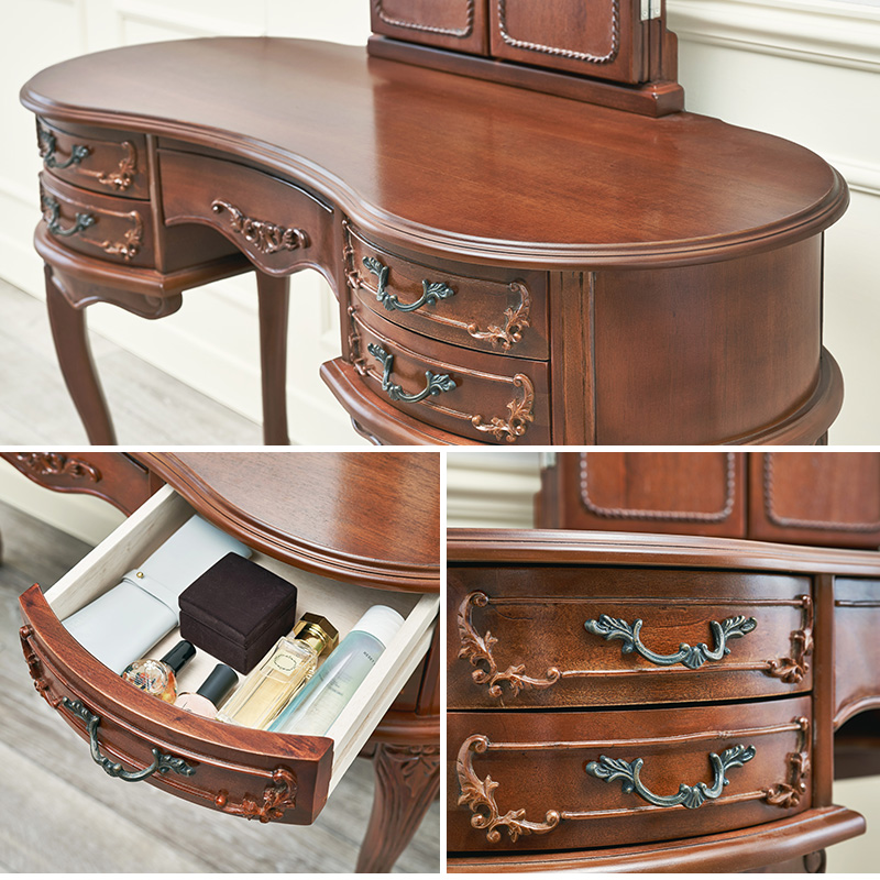 アンティーク家具 クラシック レトロ 三面鏡ドレッサー RD-1461