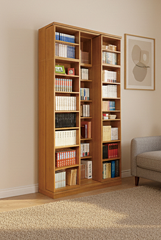 スライド書棚 書架 スライド 本棚 日本製 幅127 高さ237cm オープン3列