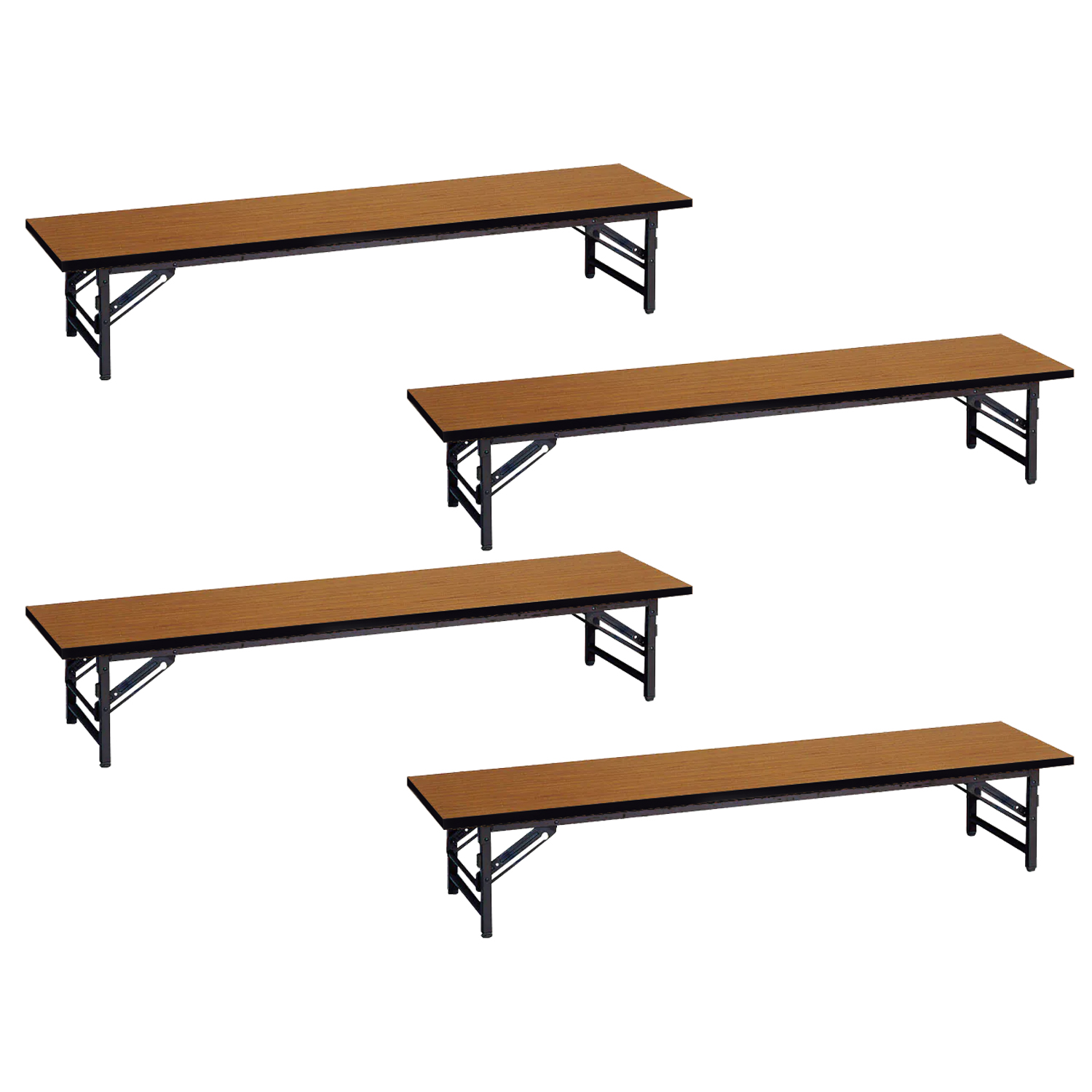 座卓 折りたたみテーブル ナチュラル 幅1800×奥行450×高さ330mm 会議