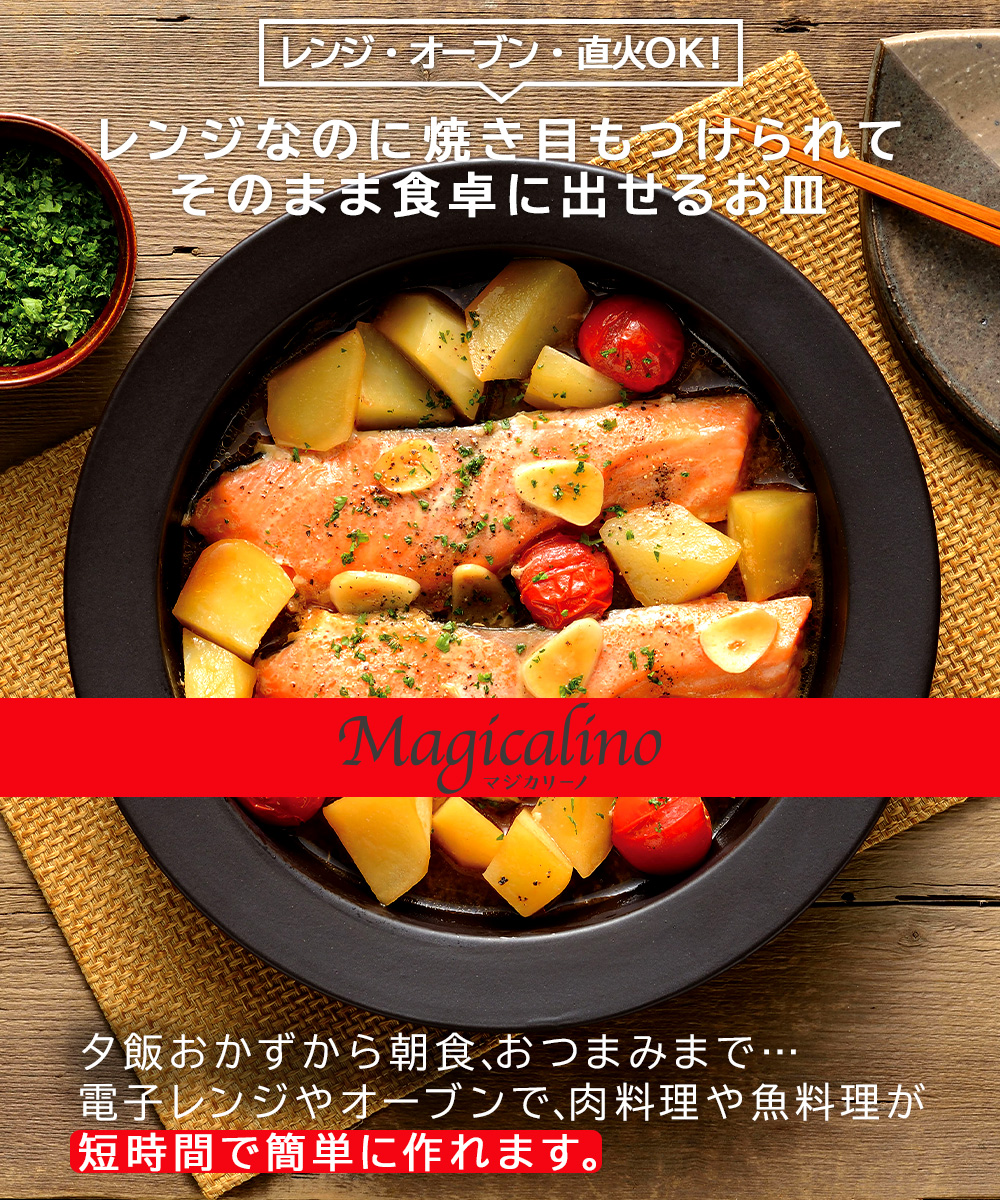 マジカリーノ レンジ で発熱する 皿 24cm RE-7267 | 直火 電子レンジ